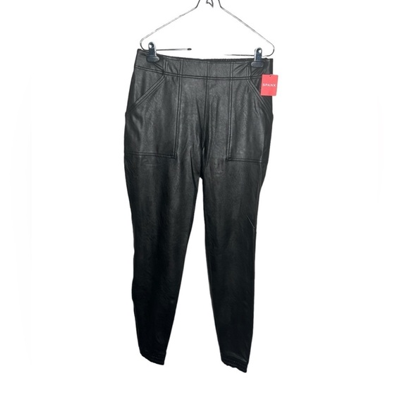 Spanx Women's Black Leather Like Jogger Rise High - Picture 7 of 17